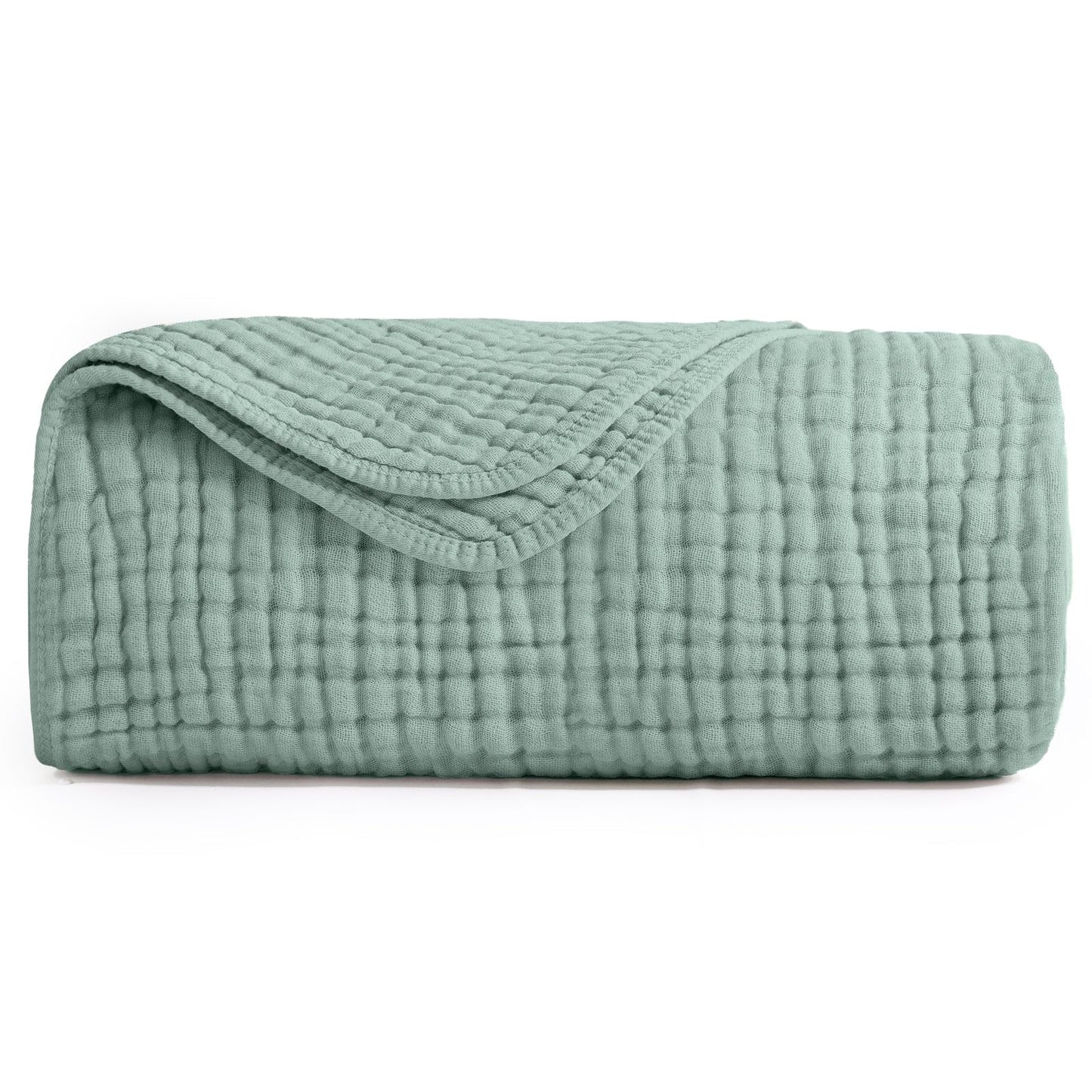 Yoofoss Muslin Blanket 100% Cotton Summer Blanket Large Twin Size 60" x 80" for Bed Couch 6-Layer Gauze Blanket for Adults Lightweight and Breathable Grey