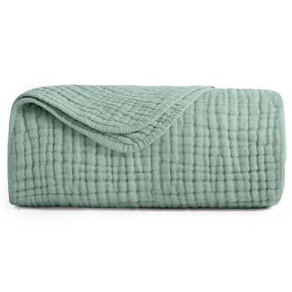 Yoofoss Muslin Blanket 100% Cotton Summer Blanket Large Twin Size 60" x 80" for Bed Couch 6-Layer Gauze Blanket for Adults Lightweight and Breathable Grey