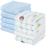 Yoofoss Muslin Baby Washcloths 100% Cotton Face Towels 10 Pack Wash Cloths for Baby 12x12in Soft and Absorbent Baby Wipes (White)