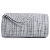 Yoofoss Muslin Blanket 100% Cotton Summer Blanket Large Twin Size 60" x 80" for Bed Couch 6-Layer Gauze Blanket for Adults Lightweight and Breathable Grey