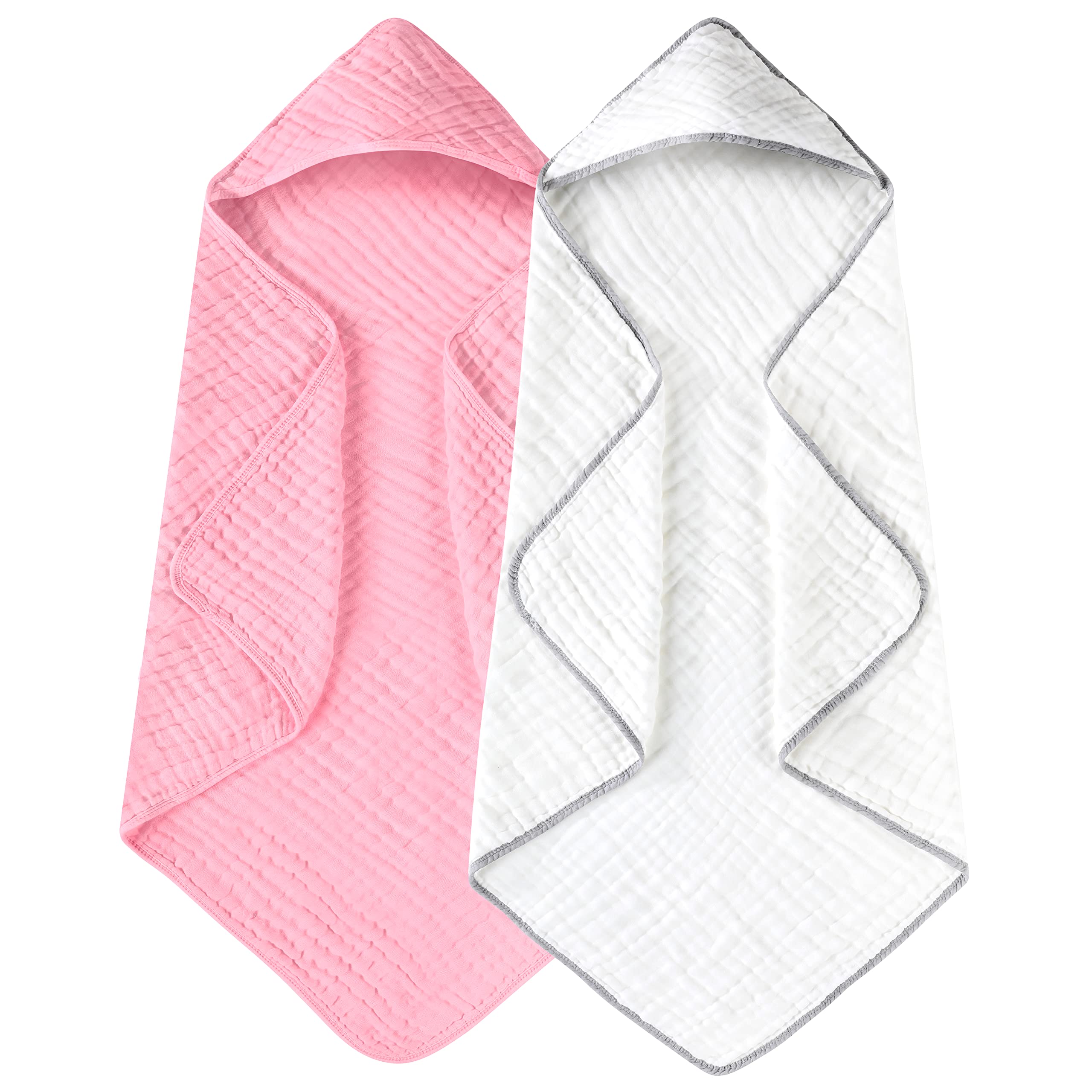 Large Hooded Baby Towels, Green & White