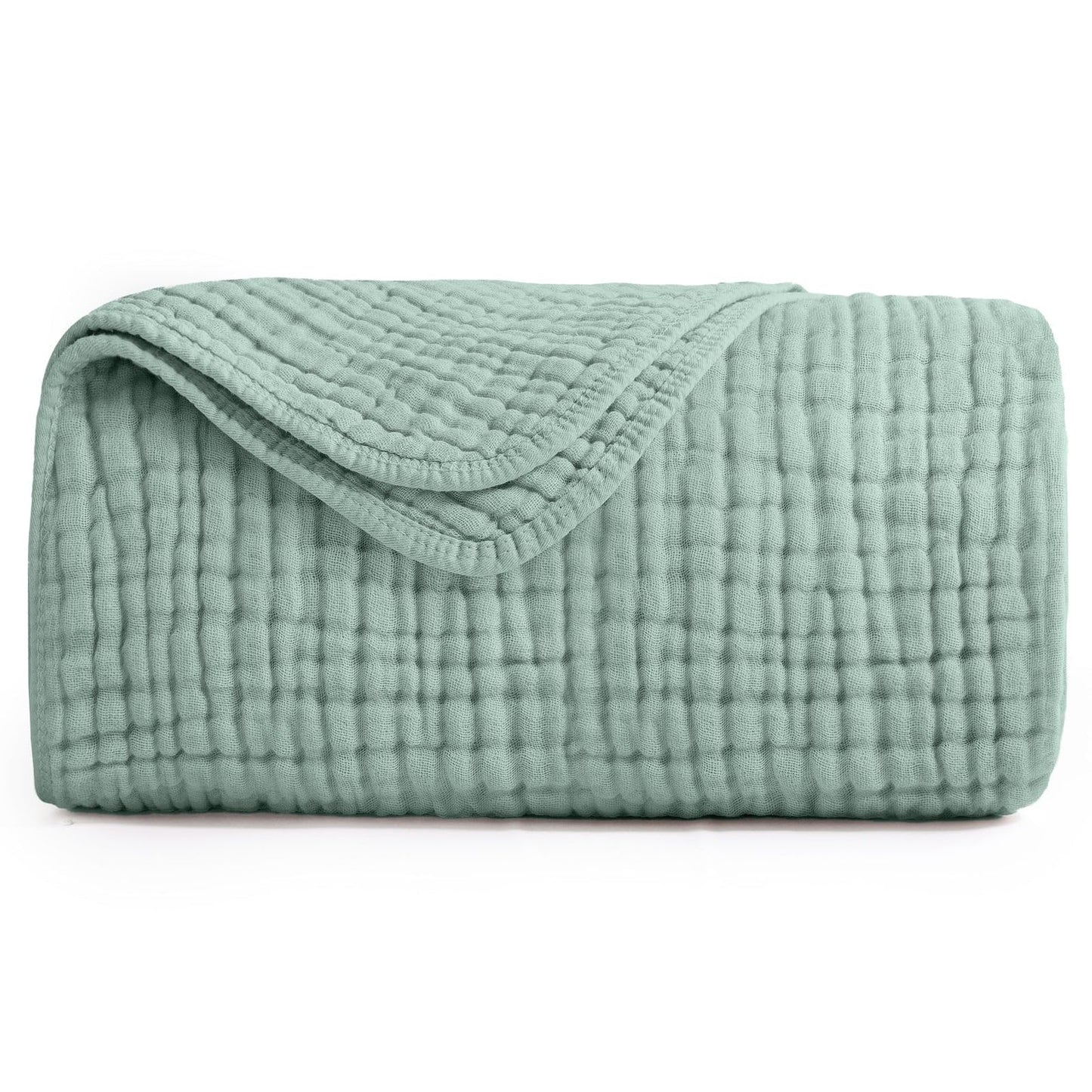 Yoofoss Muslin Blanket 100% Cotton Summer Blanket Large Twin Size 60" x 80" for Bed Couch 6-Layer Gauze Blanket for Adults Lightweight and Breathable Grey