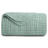 Yoofoss Muslin Blanket 100% Cotton Summer Blanket Large Twin Size 60" x 80" for Bed Couch 6-Layer Gauze Blanket for Adults Lightweight and Breathable Grey